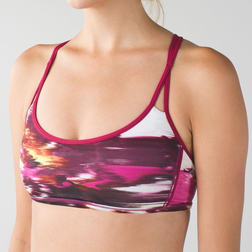 Lululemon "Lighten Up" Bra Pigment Wind Berry Rumble Multi / Berry Rumble 2 - Picture 6 of 7